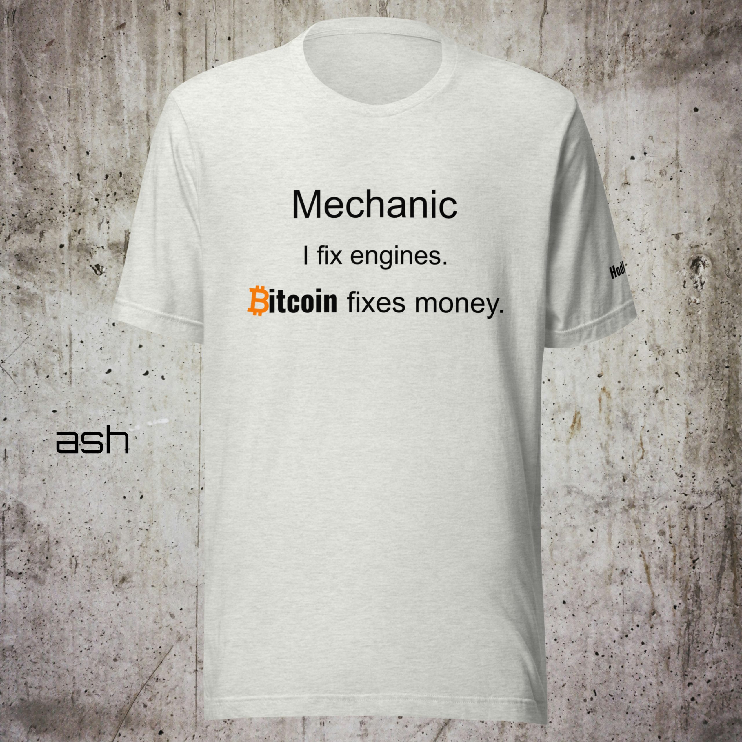 Mechanic Shirt – I Fix Engines. Bitcoin Fixes Money. – Minimal Crypto T-Shirt – Proof of Work Collection - Image 2