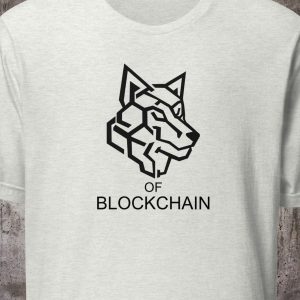 Wolf of Blockchain – Minimalist Crypto Shirt with Full Node Sleeve Logo