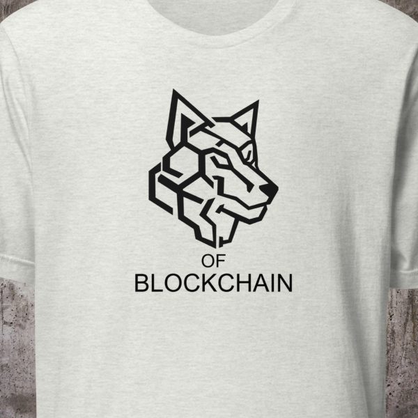 Wolf of Blockchain – Minimalist Crypto Shirt with Full Node Sleeve Logo