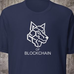 Wolf of Blockchain – Minimalist Crypto Shirt with Full Node Sleeve Logo